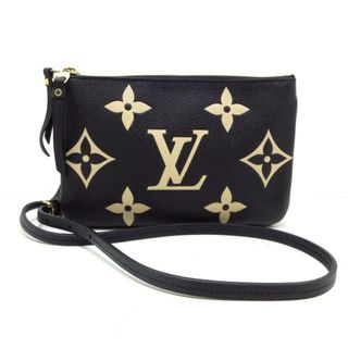 LOUIS VUITTON - LOUIS VUITTON(ルイヴィトン) ショルダーバッグ バイカラーモノグラムアンプラント美品  ポシェットドゥーブルジップ M80787 ブラックベージュ モノグラム･アンプラント レザー（皮革の種類：牛革）