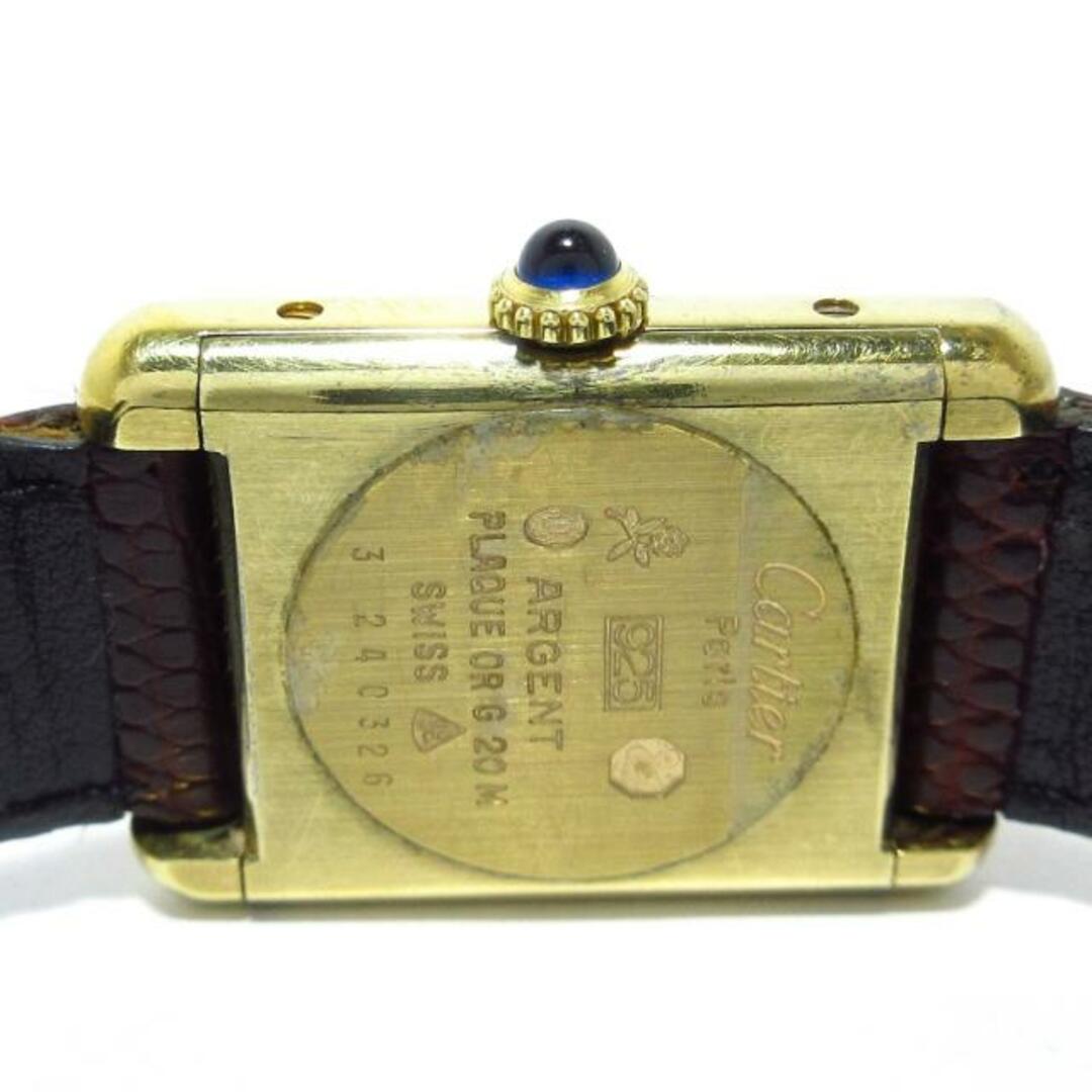 Cartier(カルティエ)のCartier(カルティエ) 腕時計 マストタンクヴェルメイユ レディース シルバー925/革ベルト スリーカラー レディースのファッション小物(腕時計)の商品写真