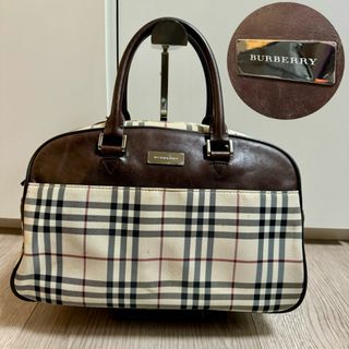 バーバリー(BURBERRY)のBURBERRY バーバリー ノバチェック ナイロンキャンバス×レザー ボストン(ボストンバッグ)