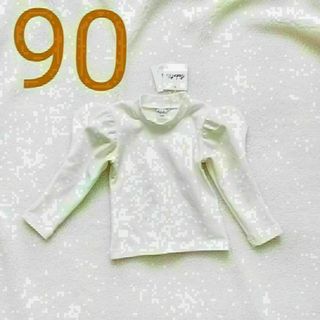 パフスリーブ♡タートルネックロンT♪カットソー キッズ 女の子 子供服 90(シャツ/カットソー)