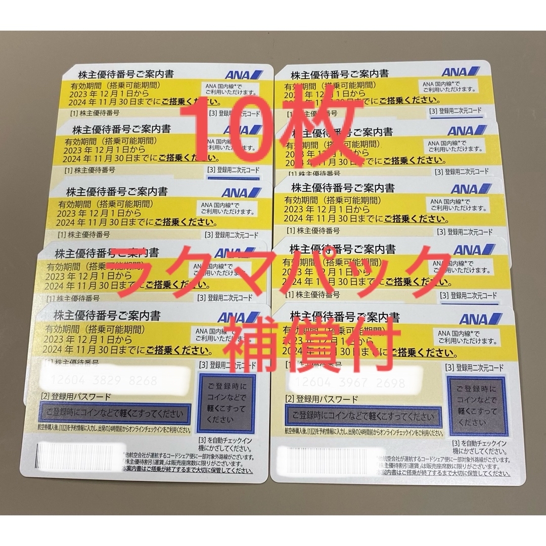 ANA(全日本空輸)(エーエヌエー(ゼンニッポンクウユ))のANA 株主優待券 10枚 全日空 チケットの優待券/割引券(その他)の商品写真