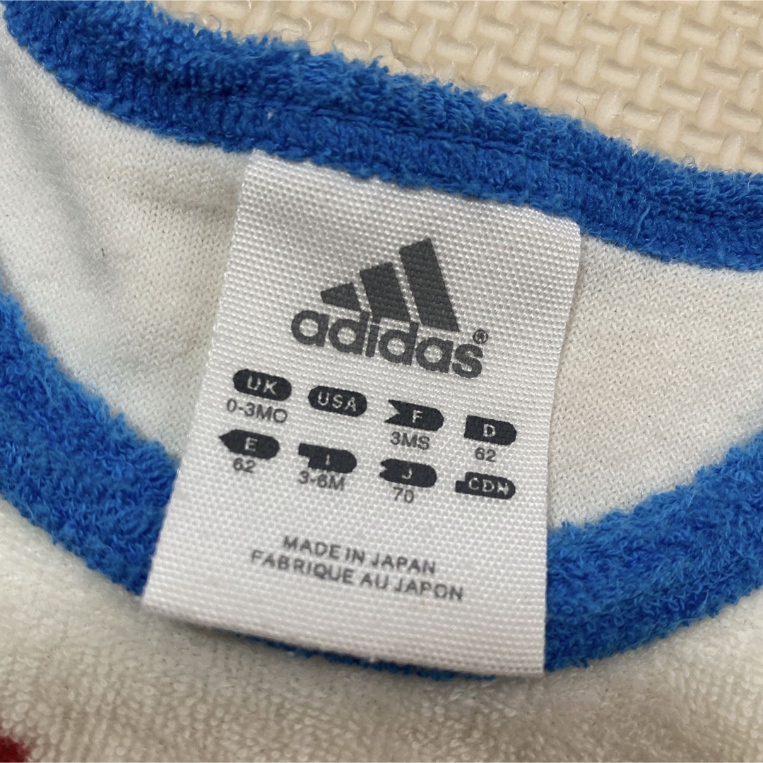 adidas(アディダス)のadidasロンパース☆70cm キッズ/ベビー/マタニティのベビー服(~85cm)(ロンパース)の商品写真