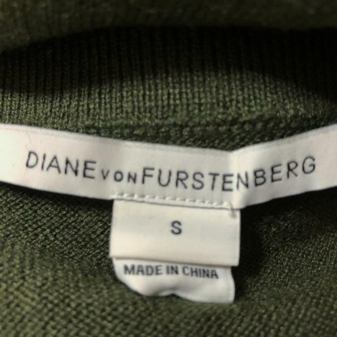 DIANE von FURSTENBERG(ダイアンフォンファステンバーグ)のDIANE VON FURSTENBERG(DVF)(ダイアン・フォン・ファステンバーグ) カーディガン サイズS レディース - 黒×ダークグリーン×マルチ 七分袖 レディースのトップス(カーディガン)の商品写真