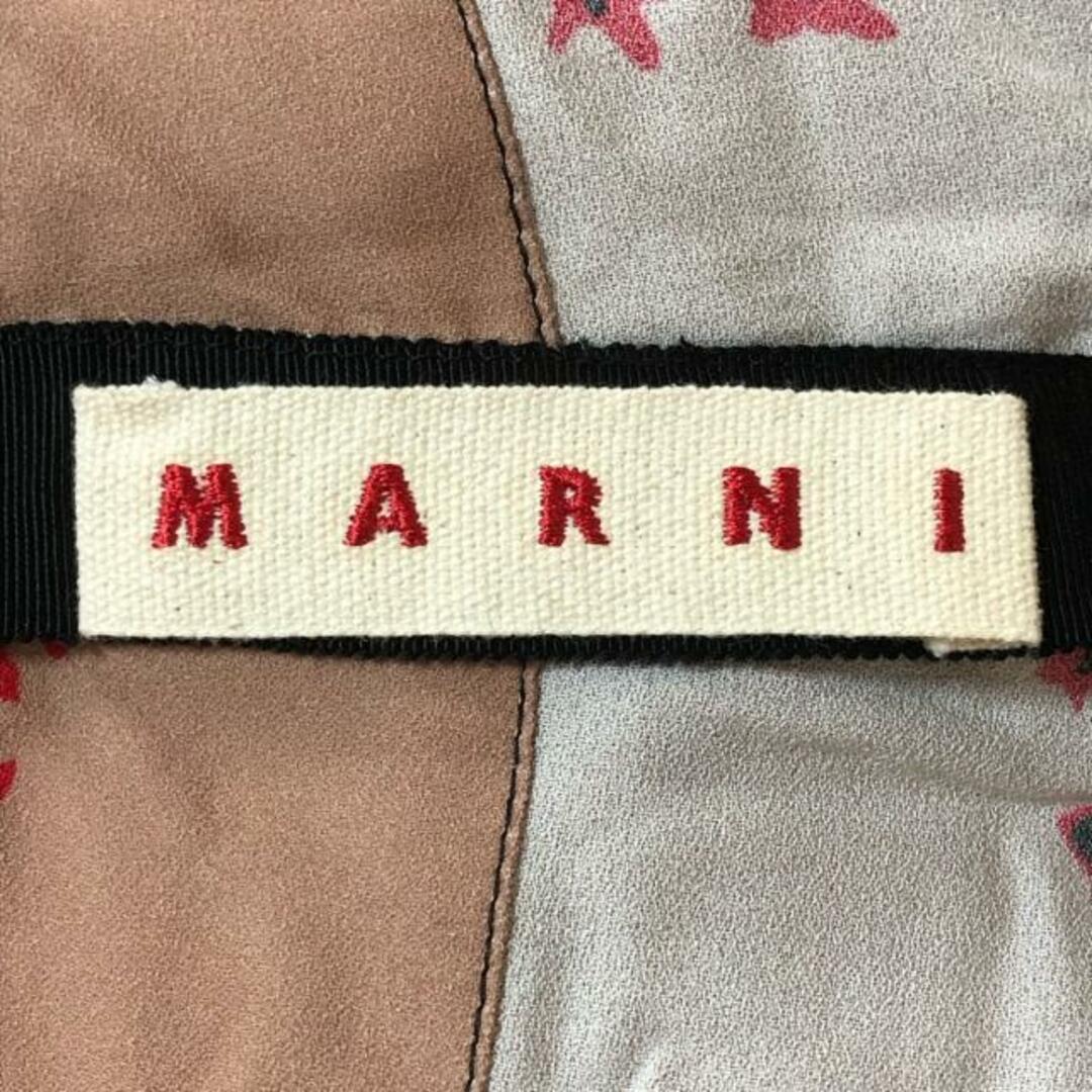 Marni(マルニ)のMARNI(マルニ) ロングスカート サイズ38 S レディース - ブラウン×黒×レッド 花柄/プリーツ レディースのスカート(ロングスカート)の商品写真