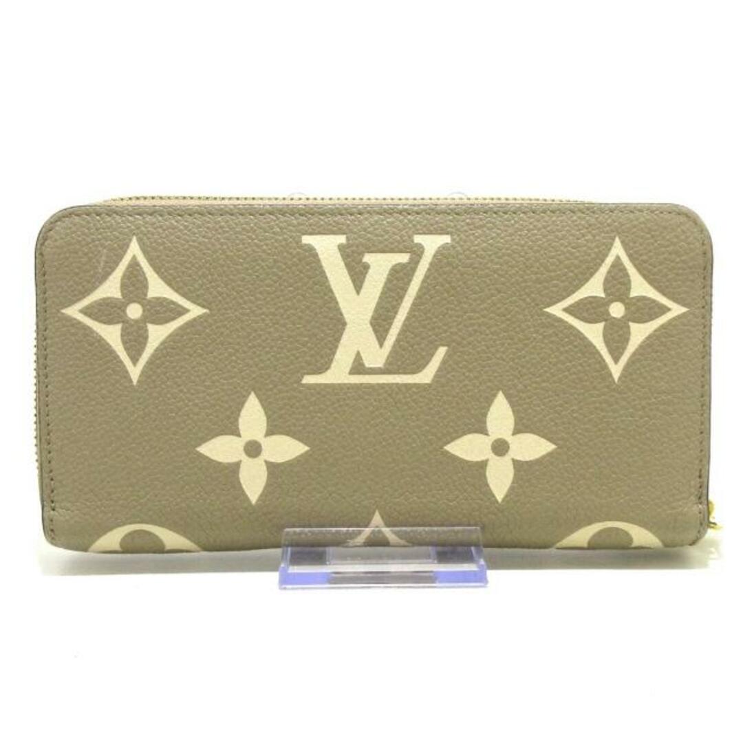 LOUIS VUITTON(ルイヴィトン)のLOUIS VUITTON(ルイヴィトン) 長財布 バイカラーモノグラムアンプラント美品  ポルトフォイユクレマンス M82478 カーキクレーム ラウンドファスナー モノグラム･アンプラント レザー（皮革の種類：牛革） レディースのファッション小物(財布)の商品写真