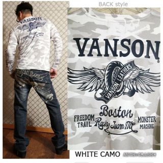 バンソン(VANSON)の【タグ付新品】vansonバンソン　Tシャツ長袖 ストレッチ素材 ツーリング(Tシャツ/カットソー(七分/長袖))