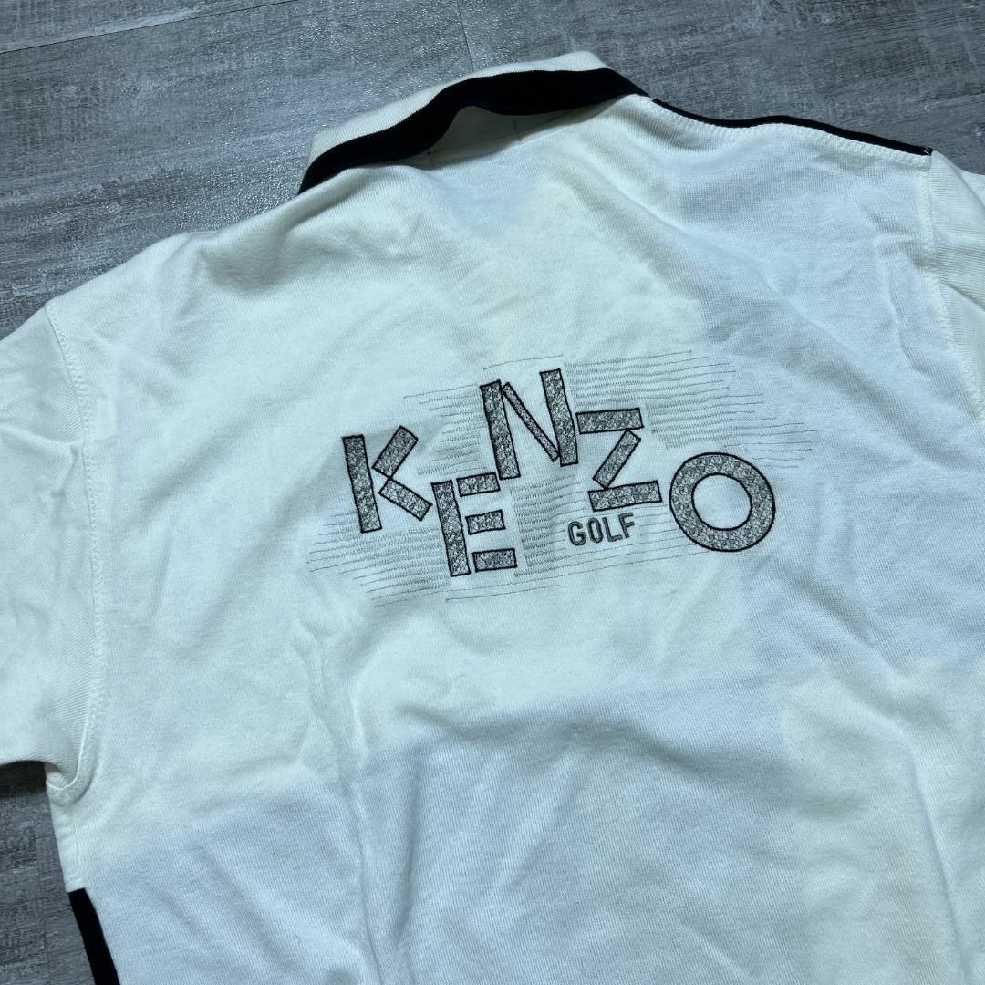 KENZO(ケンゾー)のKENZO GOLF ケンゾー 半袖ポロシャツ モノトーン バイカラー 5 白黒 メンズのトップス(ポロシャツ)の商品写真