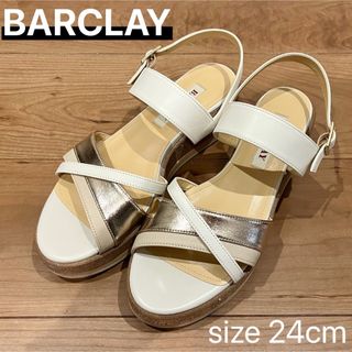 バークレー(BARCLAY)の【美品】BARCLAY バークレー　サンダル　厚底フラットサンダル　24センチ(サンダル)