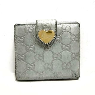 グッチ(Gucci)のGUCCI(グッチ) 2つ折り財布 シマライン 203549 シルバー レザー(財布)