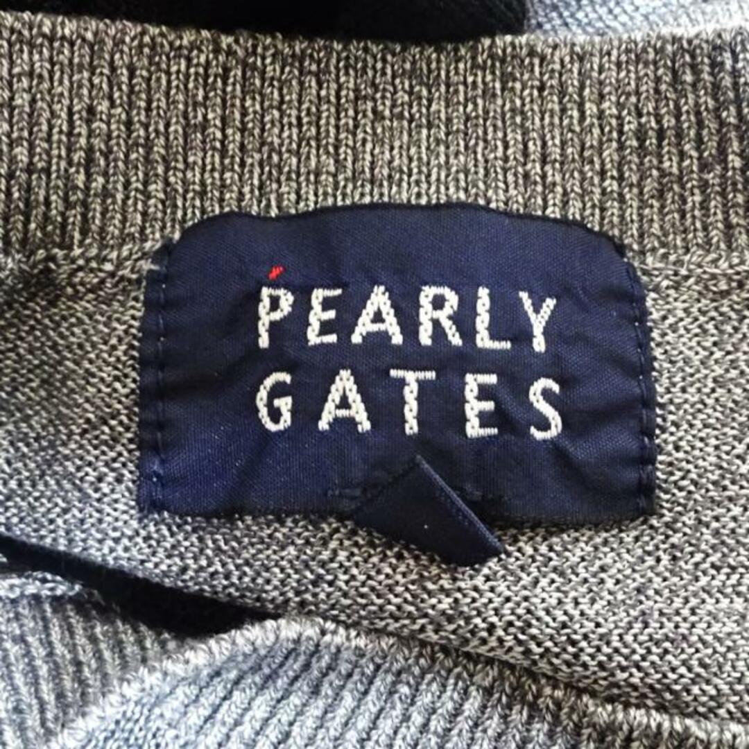 PEARLY GATES(パーリーゲイツ)のPEARLY GATES(パーリーゲイツ) 長袖セーター サイズ5 XL メンズ美品  - グレー×黒×白 メンズのトップス(ニット/セーター)の商品写真