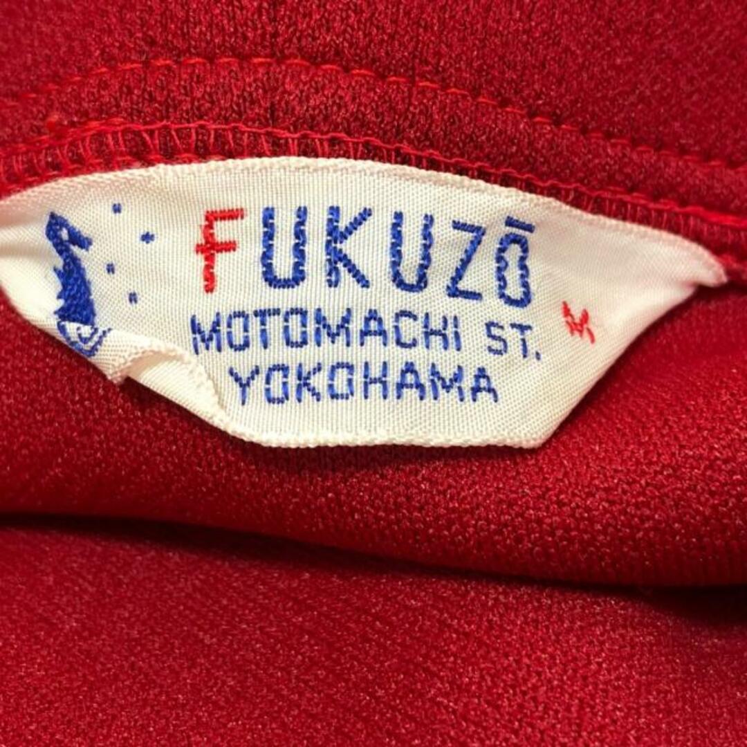FUKUZO(フクゾー) パーカー サイズM レディース - レッド×白 長袖/ジップアップ/刺繍 レディースのトップス(パーカー)の商品写真