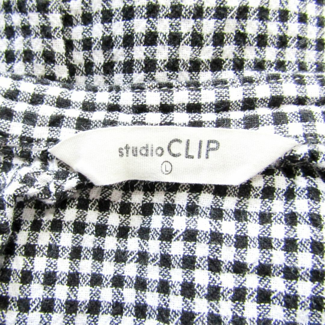 STUDIO CLIP(スタディオクリップ)のstudio CLIP　スタディオクリップ　バンドカラーチェックシャツ　Lサイズ レディースのトップス(シャツ/ブラウス(長袖/七分))の商品写真