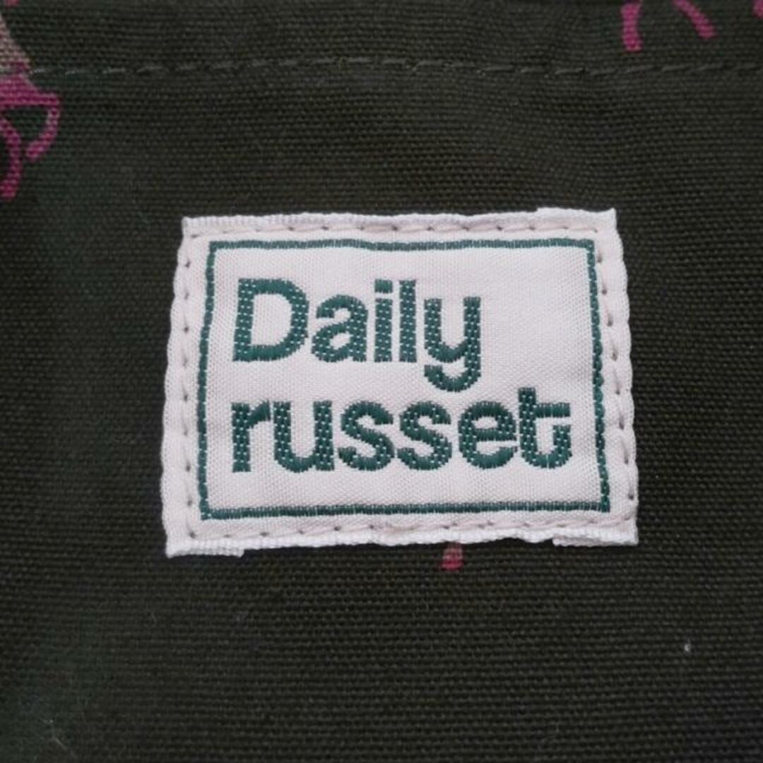 Daily russet(デイリーラシット) トートバッグ - ダークグリーン×ダークブラウン×マルチ コットン レディースのバッグ(トートバッグ)の商品写真