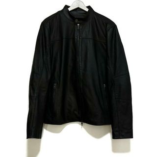 マイケルコース(Michael Kors)のMICHAEL KORS(マイケルコース) ライダースジャケット サイズL メンズ - 黒 長袖/シングル/秋/冬/レザー(ライダースジャケット)