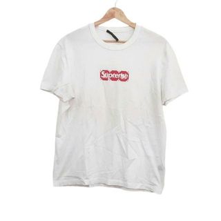 ルイヴィトン(LOUIS VUITTON)のLOUIS VUITTON(ルイヴィトン) 半袖Tシャツ サイズS メンズ - 白×レッド モノグラム/Supreme(シュプリーム)コラボ/2017AW/クルーネック/サイズ:S/コットン100％(Tシャツ/カットソー(半袖/袖なし))