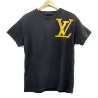 LOUIS VUITTON - LOUIS VUITTON(ルイヴィトン) 半袖Tシャツ サイズXXS XS メンズ RM191 LVO HGY97W 黒×イエロー×ライトブラウン LVロゴブリックプリント/クルーネック/2019SS/サイズ:XXS/コットン100％