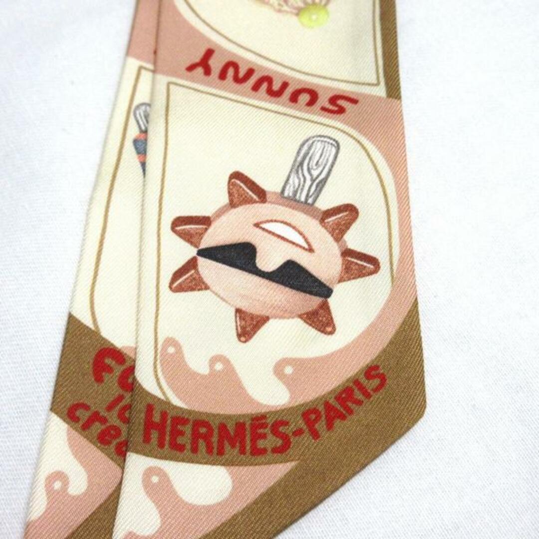 Hermes(エルメス)のHERMES(エルメス) スカーフ美品  ツイリー アイボリー×ピンク×マルチ Funny Ice cream/ファニー・アイスクリーム レディースのファッション小物(バンダナ/スカーフ)の商品写真