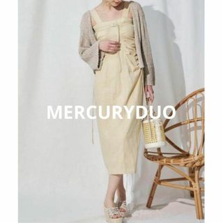 マーキュリーデュオ(MERCURYDUO)の【美品】MERCURYDUO♡2WAYリネンギャザーデザインワンピース(ロングワンピース/マキシワンピース)