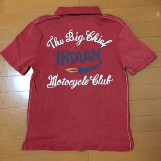 インディアンモーターサイクル(Indian MOTORCYCLE)のIndian motor cycle ポロシャツ　刺繍　赤　レッド(ポロシャツ)