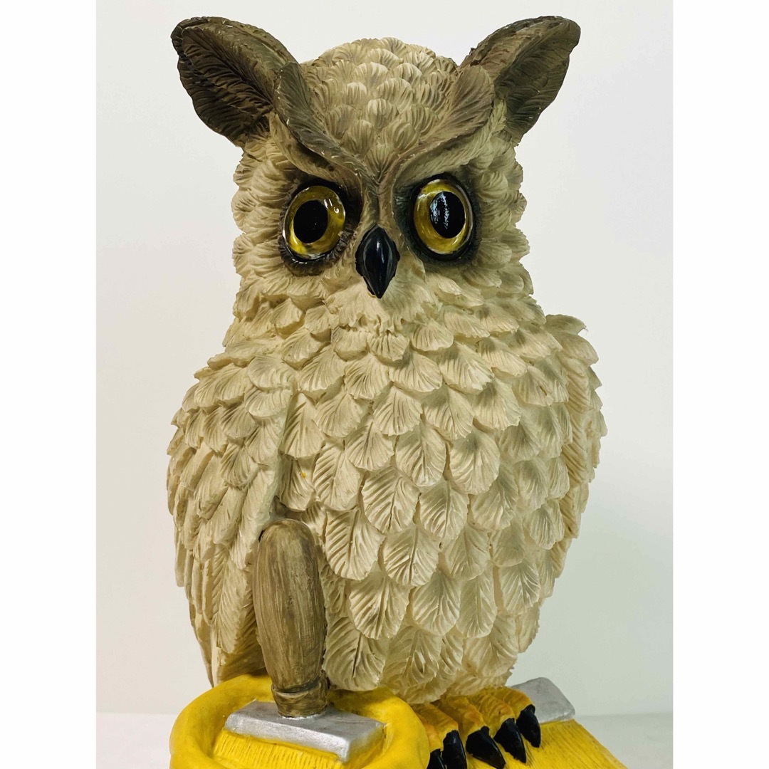 【 美品 】高さ26.5㎝  「HOUSE PAINTER OWL」  オブジェ インテリア/住まい/日用品のインテリア小物(置物)の商品写真