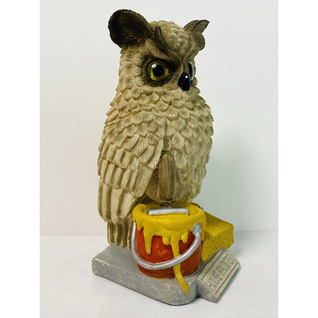 【 美品 】高さ26.5㎝  「HOUSE PAINTER OWL」  オブジェ インテリア/住まい/日用品のインテリア小物(置物)の商品写真