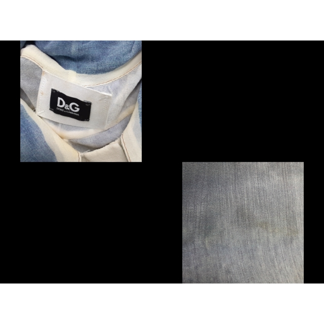 D&G(ディーアンドジー)のD&G(ディーアンドジー) ワンピース サイズ36 S レディース - SD1326 ブルー×白 デニムモチーフ/七分袖 シルク レディースのワンピース(その他)の商品写真