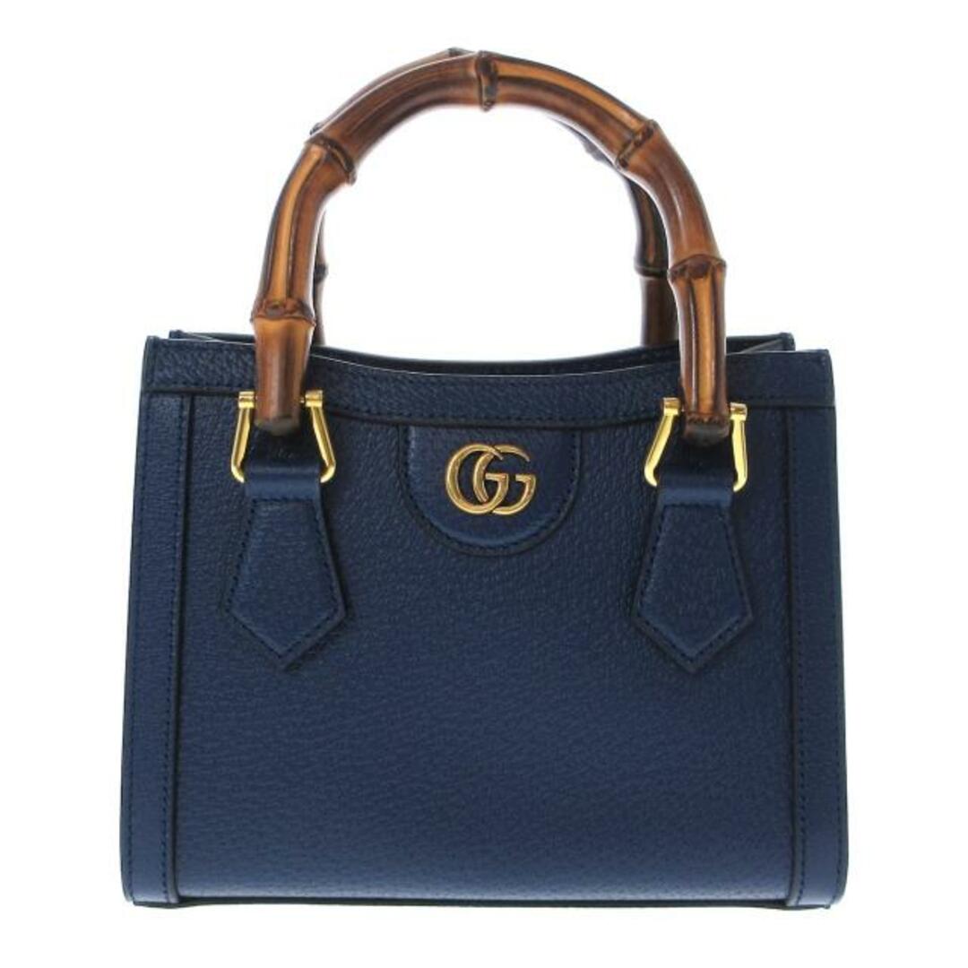 Gucci(グッチ)のGUCCI(グッチ) トートバッグ美品  ダイアナ ミニ トートバッグ 702732 ブルー レザー レディースのバッグ(トートバッグ)の商品写真