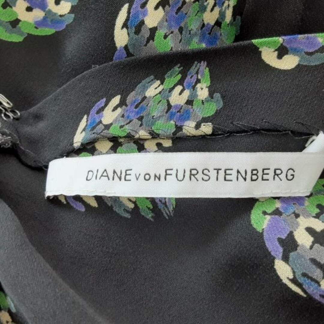 DIANE von FURSTENBERG(ダイアンフォンファステンバーグ)のDIANE VON FURSTENBERG(DVF)(ダイアン・フォン・ファステンバーグ) ワンピース サイズ2 S レディース - 黒×ネイビー×ライトグリーン×白 半袖/クルーネック レディースのワンピース(その他)の商品写真