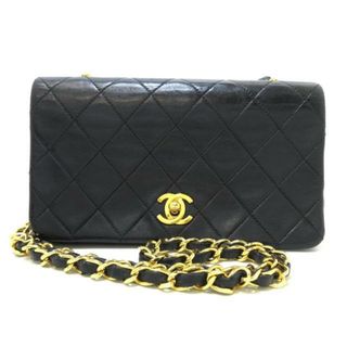 シャネル(CHANEL)のCHANEL(シャネル) ショルダーバッグ レディース ミニマトラッセ 黒 チェーンショルダー/ゴールド金具/フルフラップ ラムスキン(ショルダーバッグ)