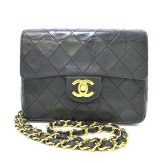 シャネル(CHANEL)のCHANEL(シャネル) ショルダーバッグ レディース ミニマトラッセ 黒 ゴールド金具/チェーンショルダー ラムスキン(ショルダーバッグ)