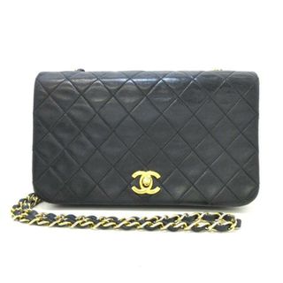 シャネル(CHANEL)のCHANEL(シャネル) ショルダーバッグ レディース マトラッセ 黒 チェーンショルダー/ゴールド金具/フルフラップ ラムスキン(ショルダーバッグ)