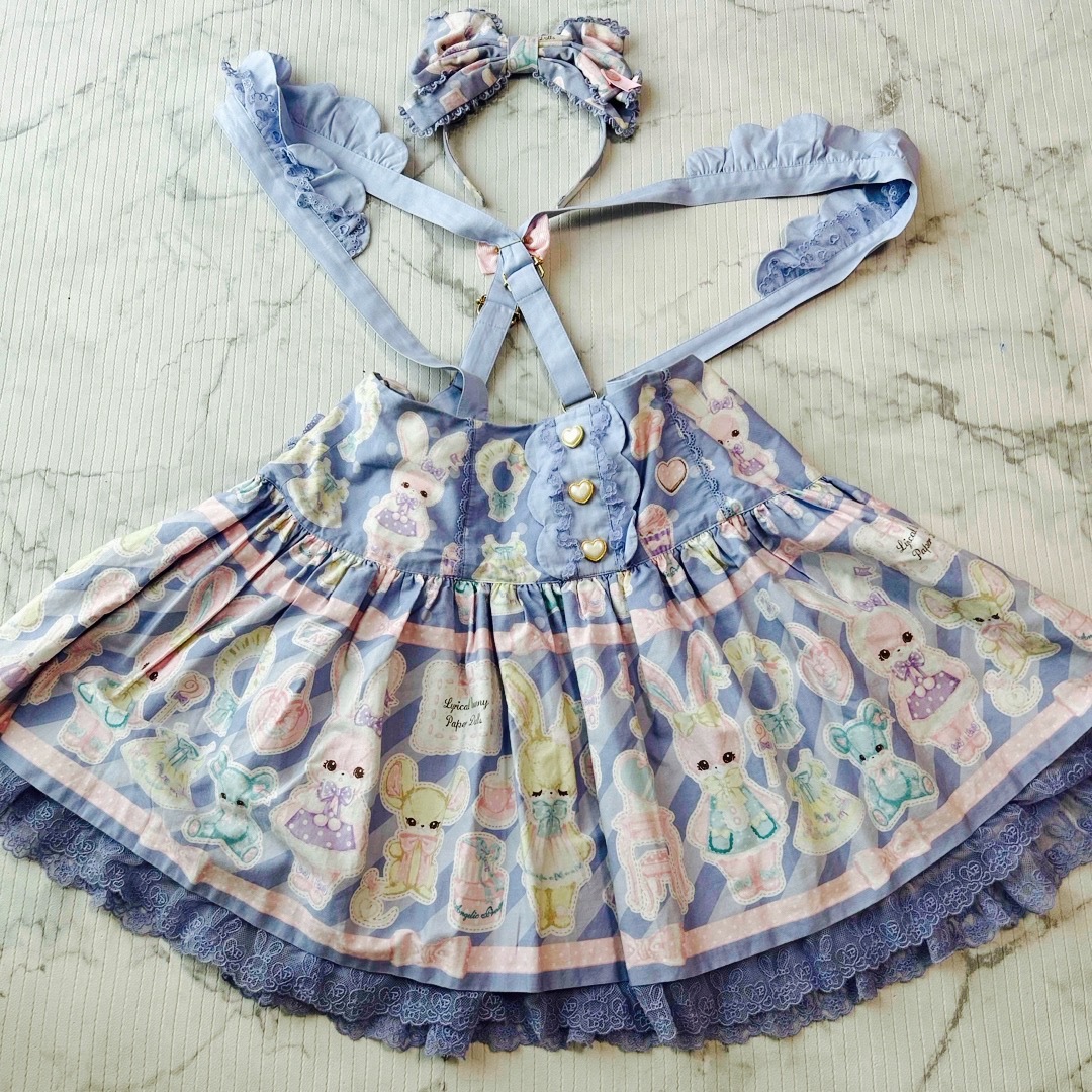 Angelic Pretty(アンジェリックプリティー)のう3 アンジェリックプリティ　fancy paper dolls サロペット  レディースのスカート(ミニスカート)の商品写真