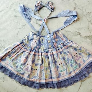 アンジェリックプリティー(Angelic Pretty)のう3 アンジェリックプリティ　fancy paper dolls サロペット (ミニスカート)