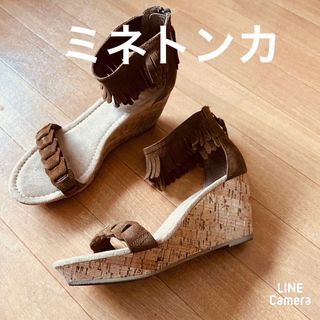 Minnetonka - ミネトンカ　本革レザースエード厚底サンダル　アンクル