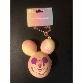 ディズニー(Disney)の東京ディズニーリゾート バッグチャームケース付 40周年　ピンク　イエロー　新品(キャラクターグッズ)
