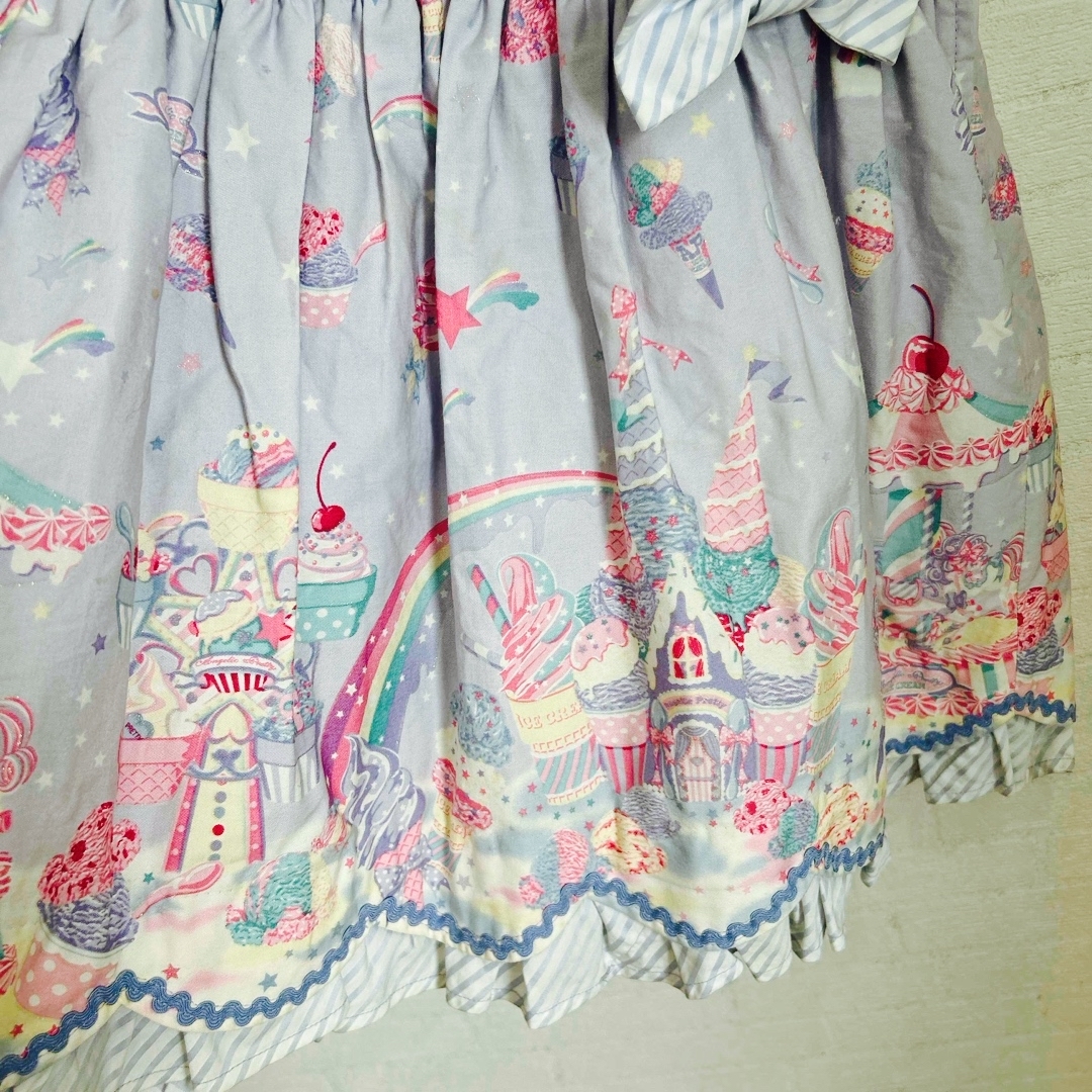 Angelic Pretty(アンジェリックプリティー)のう4 アンジェリックプリティ　Milky planet サロペット  ラベンダー レディースのワンピース(ミニワンピース)の商品写真