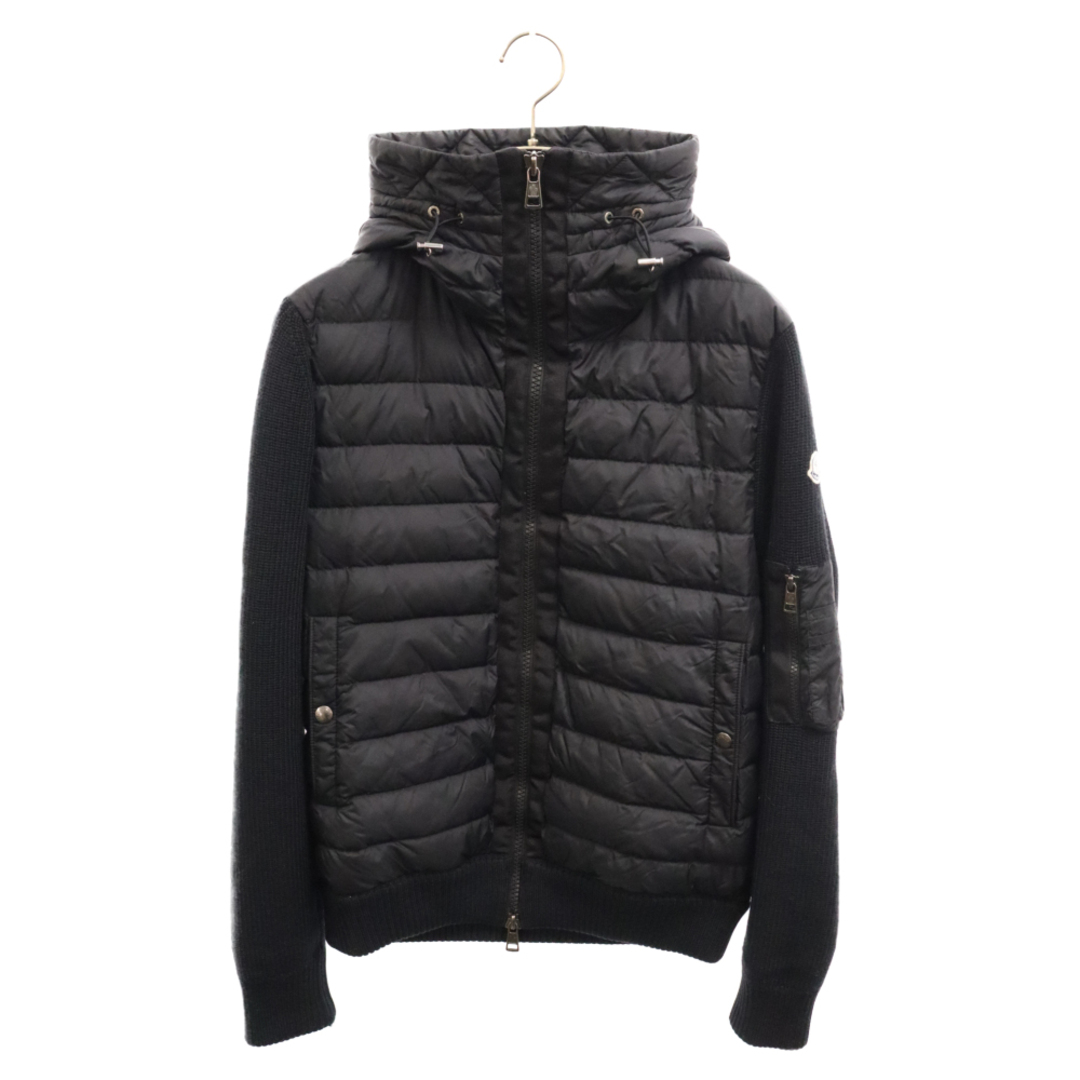 MONCLER(モンクレール)のMONCLER モンクレール MAGLIONE TRICOT CARDIGAN フード ニット切替ダウンジャケット ブルゾン ブラック E20919402800 メンズのジャケット/アウター(ダウンジャケット)の商品写真