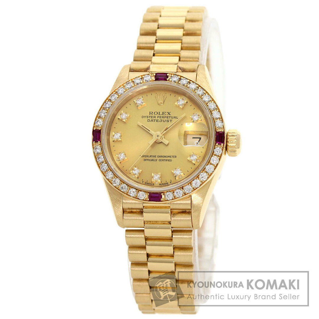 ROLEX(ロレックス)のROLEX 69068G デイトジャスト 10P ダイヤモンド 腕時計 K18YG K18YG ダイヤモンドxルビー レディース レディースのファッション小物(腕時計)の商品写真