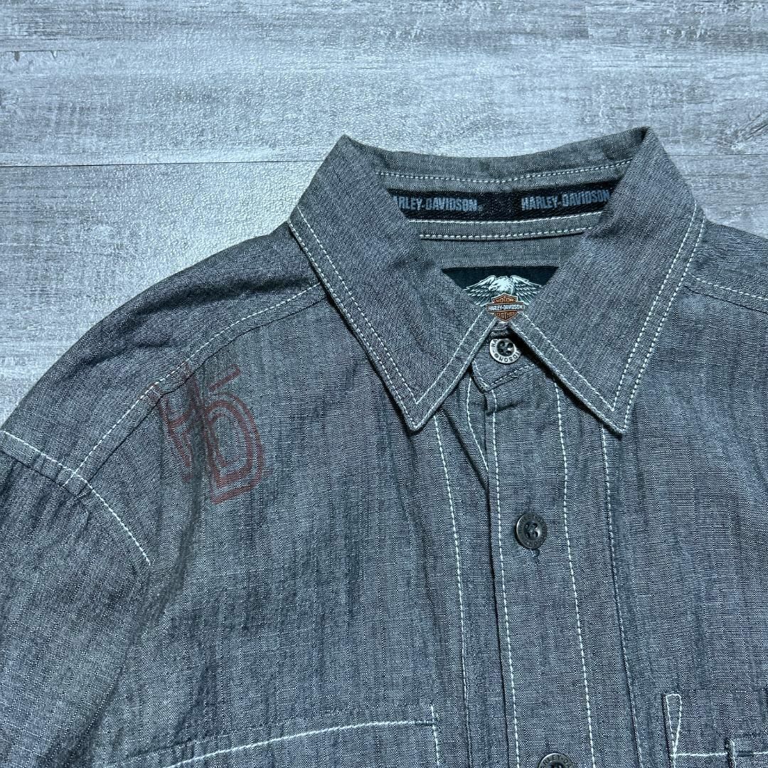 Harley Davidson(ハーレーダビッドソン)のHARLEY DAVIDSON ハーレーダビッドソン エルボーパッチ 長袖シャツ メンズのトップス(Tシャツ/カットソー(七分/長袖))の商品写真