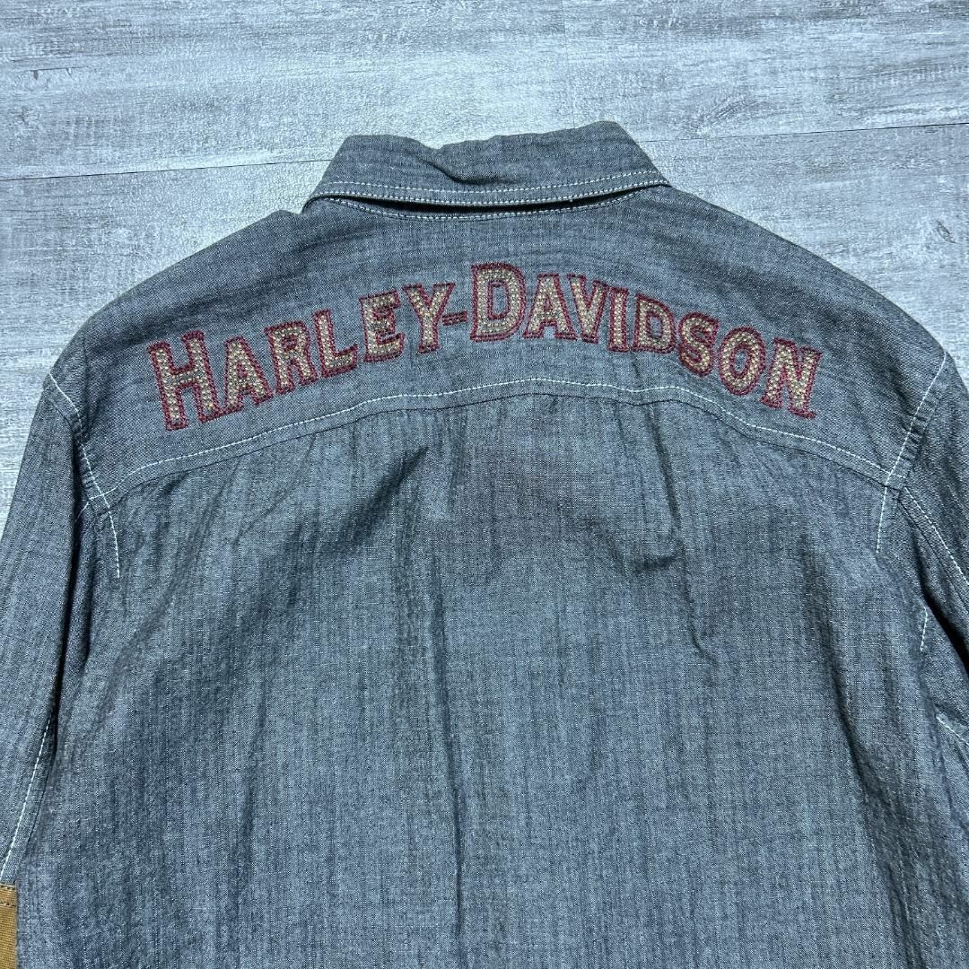 Harley Davidson(ハーレーダビッドソン)のHARLEY DAVIDSON ハーレーダビッドソン エルボーパッチ 長袖シャツ メンズのトップス(Tシャツ/カットソー(七分/長袖))の商品写真