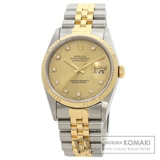 ロレックス(ROLEX)のROLEX 16233G デイトジャスト 10P ダイヤモンド 腕時計 SS SSxK18YG メンズ(腕時計(アナログ))