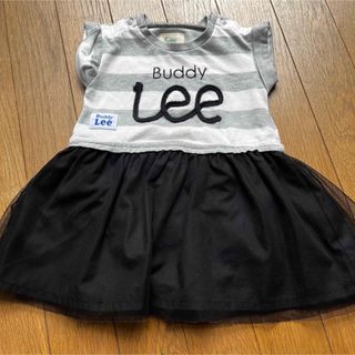 バディーリー(Buddy Lee)のbaiya70バディリーボーダー女の子チュールワンピースロンパース半袖春夏レース(ワンピース)