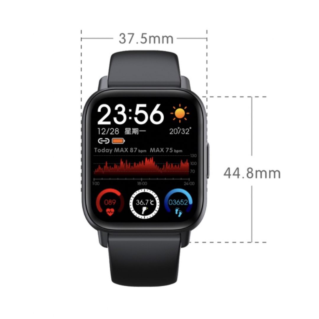 スマートウォッチ 1.69インチ 大画面 腕時計 Bluetooth　ブルー メンズの時計(腕時計(デジタル))の商品写真