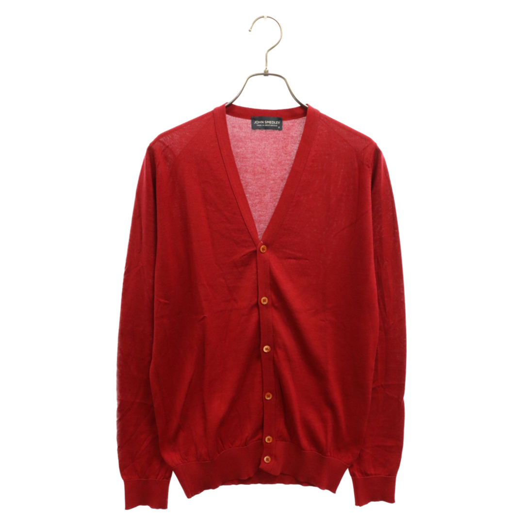 JOHN SMEDLEY(ジョンスメドレー)のJOHN SMEDLEY ジョンスメドレー STEADMAN MENS CARDIGAN VN LS コットン生地 Vネックカーディガン コットンニットカーディガン レッド メンズのトップス(カーディガン)の商品写真