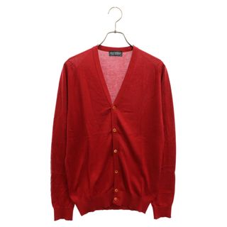 ジョンスメドレー(JOHN SMEDLEY)のJOHN SMEDLEY ジョンスメドレー STEADMAN MENS CARDIGAN VN LS コットン生地 Vネックカーディガン コットンニットカーディガン レッド(カーディガン)