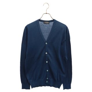 ジョンスメドレー(JOHN SMEDLEY)のJOHN SMEDLEY ジョンスメドレー コットン生地 Vネックカーディガン コットンニットカーディガン ブルー(カーディガン)