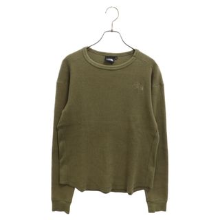 ザノースフェイス(THE NORTH FACE)のTHE NORTH FACE ザノースフェイス L/S WA.CLOTH WAFFLE TEE カーキ ロゴ刺繍 コットン生地 サーマル カットソー トレーナー NT81635(スウェット)