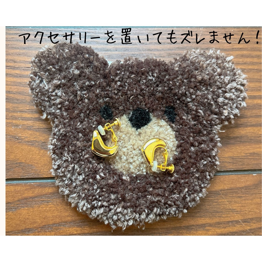 くまさんコースター5枚セット　ハンドメイド　刺繍　キッチン用品　パンチニードル ハンドメイドの生活雑貨(雑貨)の商品写真