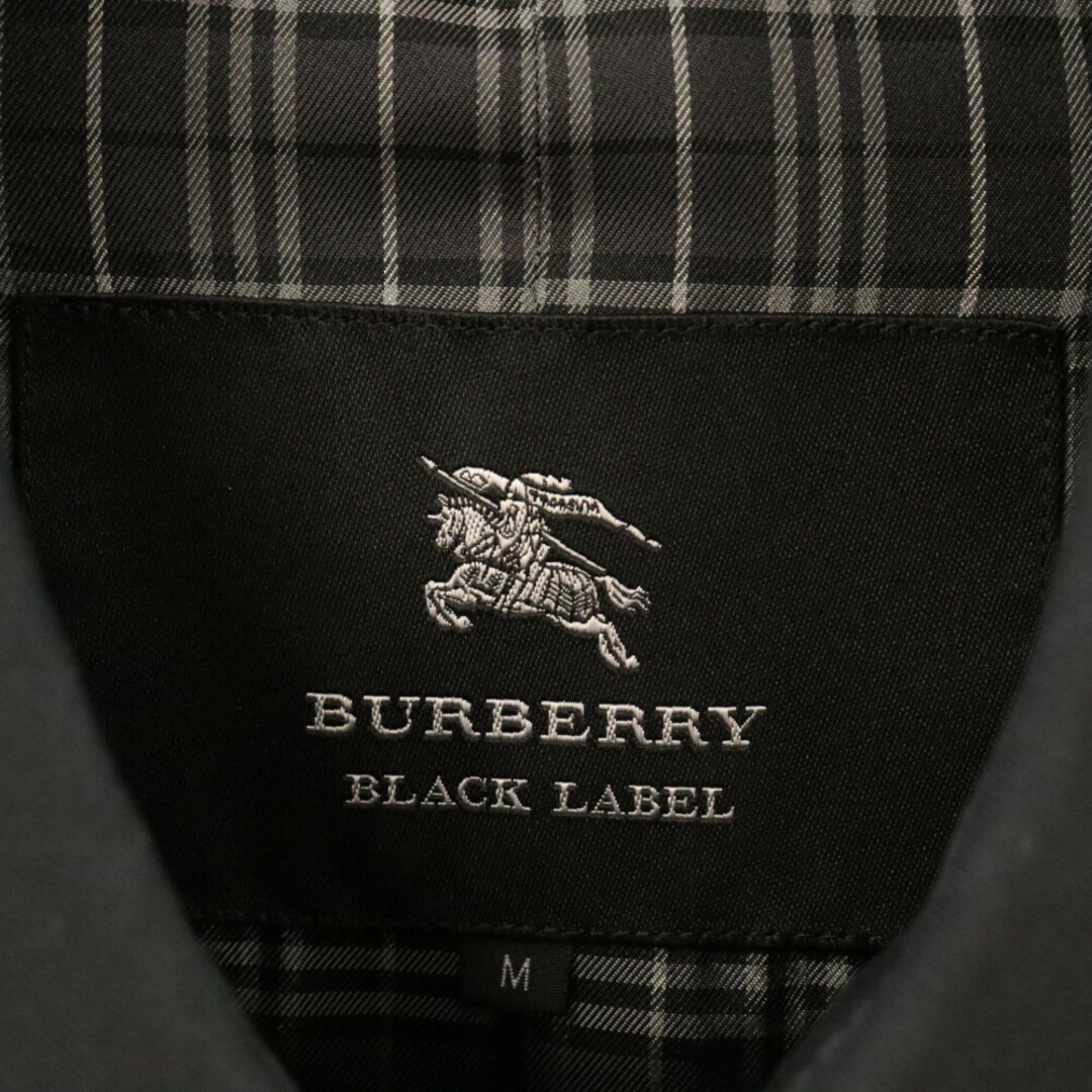 BURBERRY BLACK LABEL(バーバリーブラックレーベル)のBURBERRY BLACK LABEL バーバリー ブラックレーベル 裏地チェック ステンカラーコート ロングコート BMA34-304-09 ブラック メンズのジャケット/アウター(ステンカラーコート)の商品写真