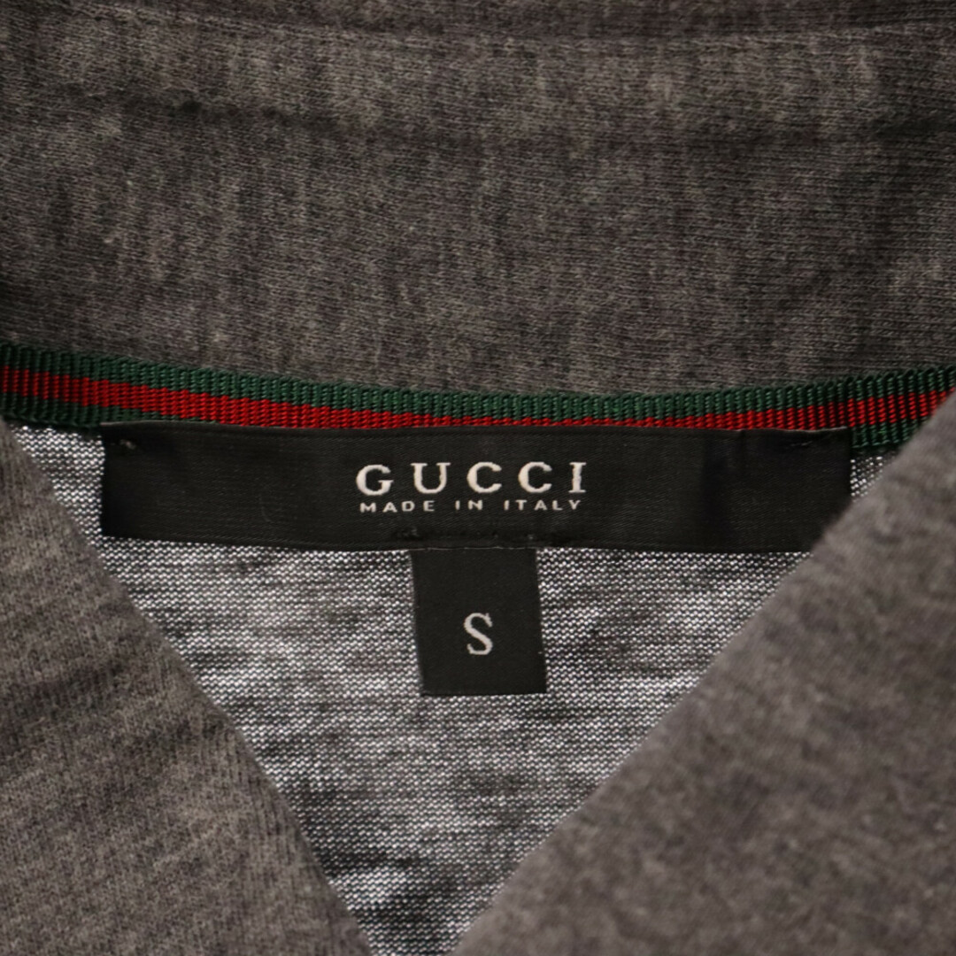 Gucci(グッチ)のGUCCI グッチ ロゴ ボタンダウン 半袖ポロシャツ 171673 X3177 グレー メンズのトップス(ポロシャツ)の商品写真